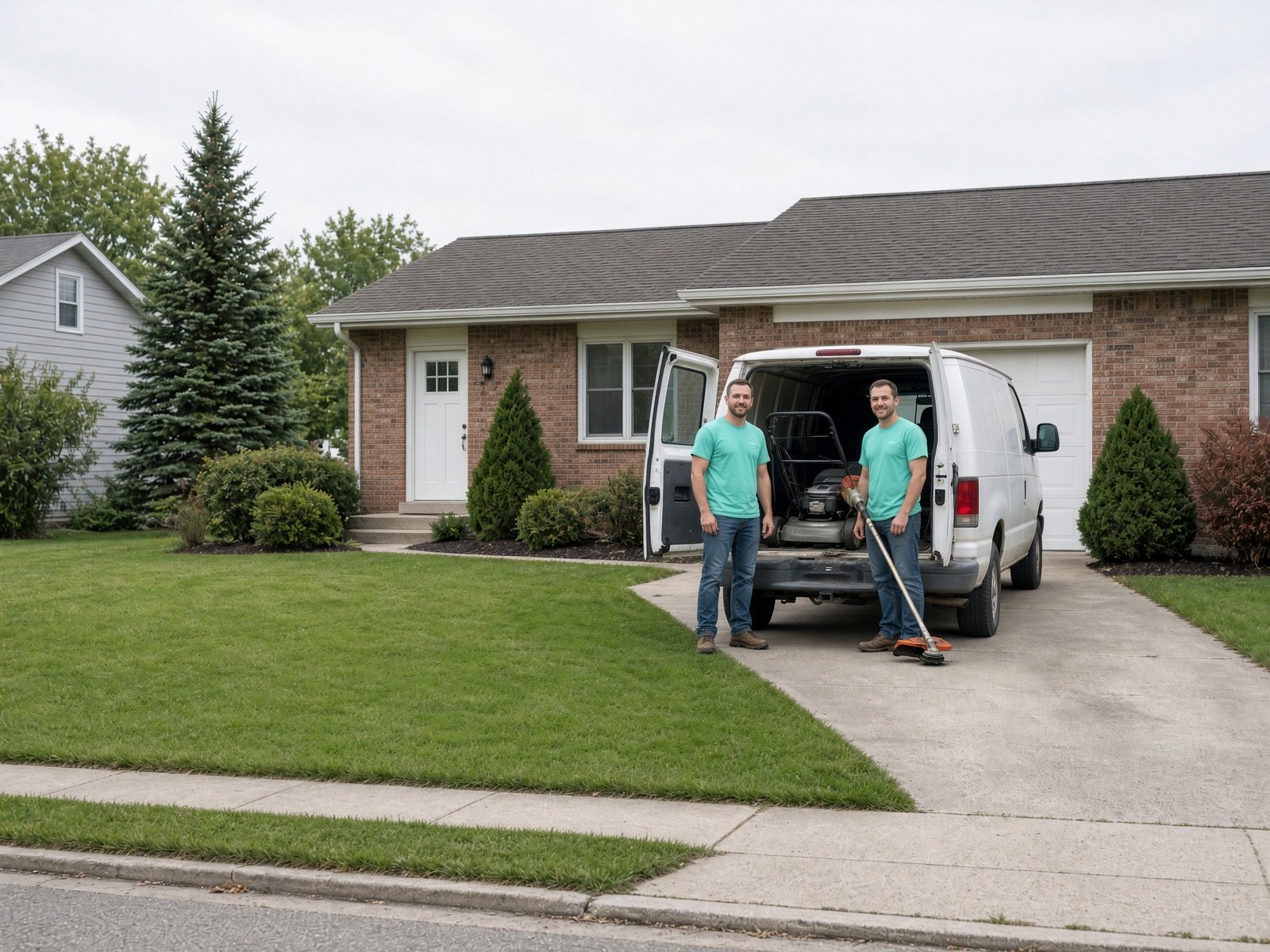 A work truck on a property